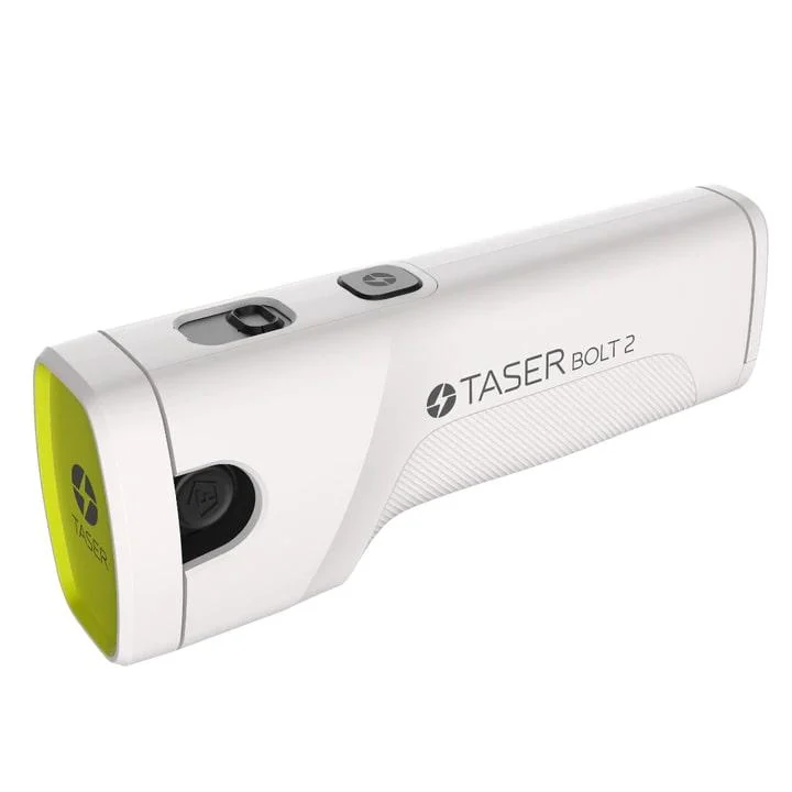 TASER Bolt 2 white less-lethal personal protection device with laser and 210-lumen LED