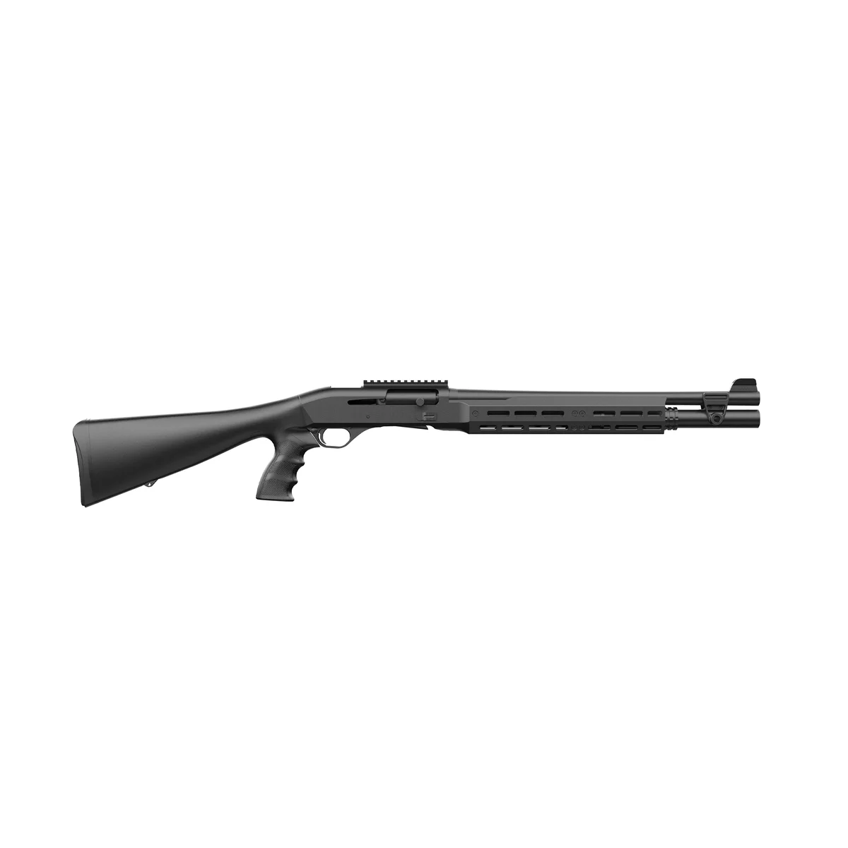 Retay 724 Patrol 12 Gauge pistol grip shotgun, 18.5-inch barrel, black synthetic finish