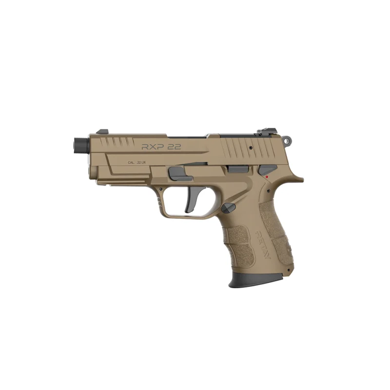 Retay USA RXP22FDE10TH .22 LR pistol with 4-inch threaded barrel and Flat Dark Earth frame