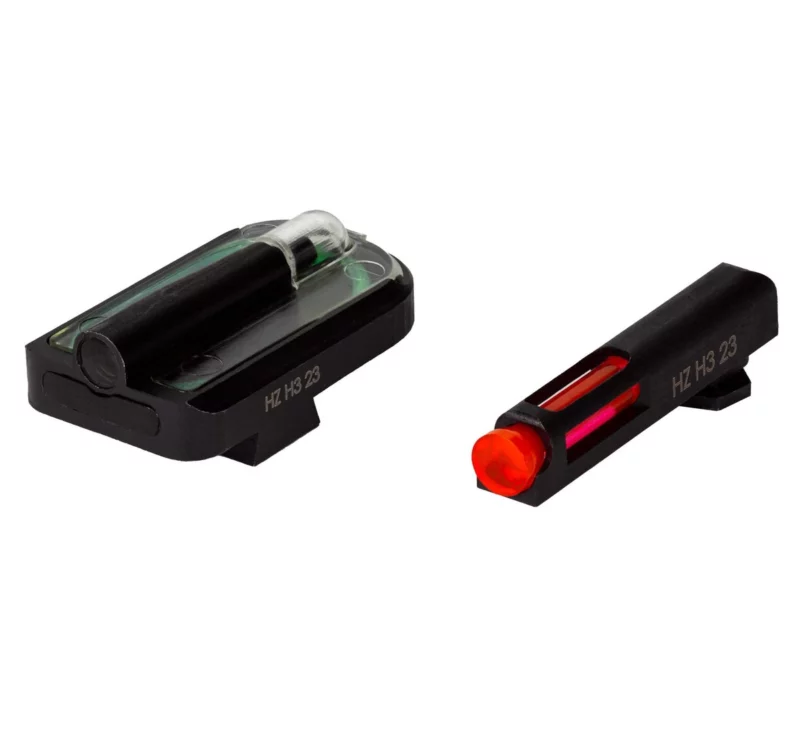 HIVIZ FastDot H3 red fiber optic front and green tritium rear sight set for Glock pistols
