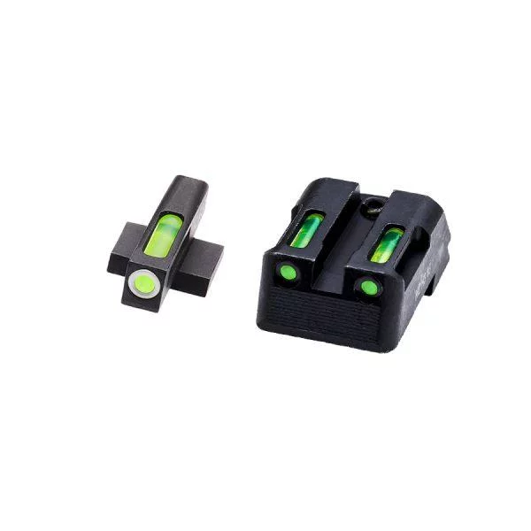 HIVIZ LiteWave H3 sight set for Kimber 1911 with green tritium front and green fiber‑optic rear