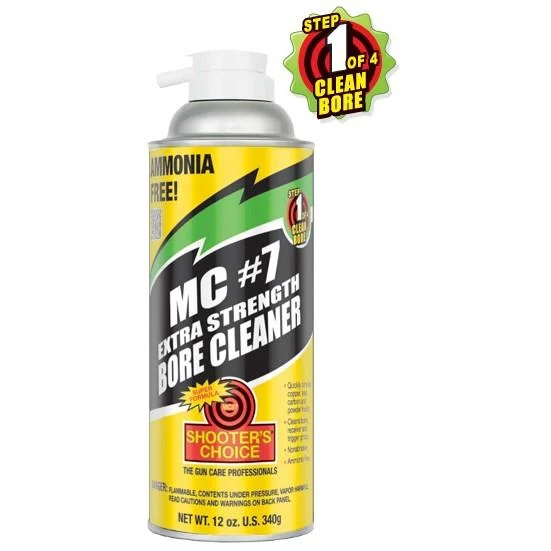 Shooters Choice MC7 Extra Strength Bore Cleaner 12 oz aerosol can with extension tube