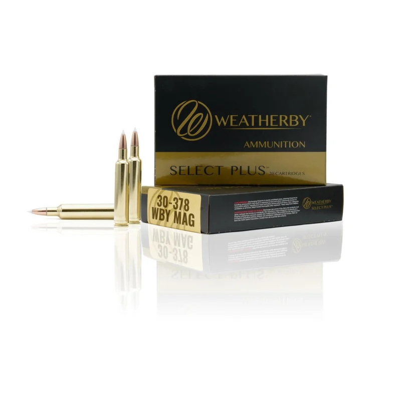 Weatherby Select Plus 30-378 Wby Mag 180 gr Scirocco rifle ammunition box
