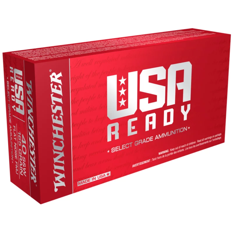 Winchester USA Ready 40 S&W 165gr FMJ 50rd Box chester USA Ready 40 S&W 165gr FMJ 50rd Box Ammo