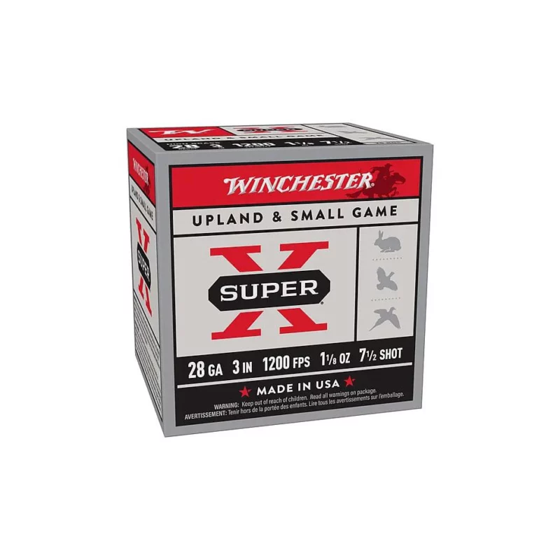 Winchester Super-X 28ga 3-inch #7.5 shotshell 25 per box