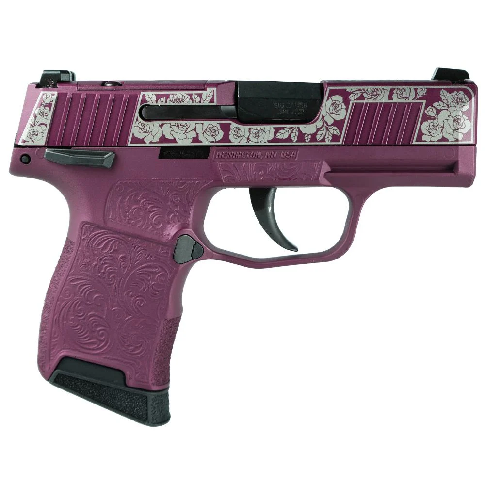 Sig Sauer P365-380 Black Cherry Roses micro-compact pistol, 380 Auto, 3.1 inch barrel