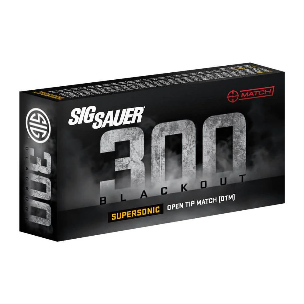 Sig Sauer Match .300 AAC Blackout 125gr OTM 20rd ammunition box