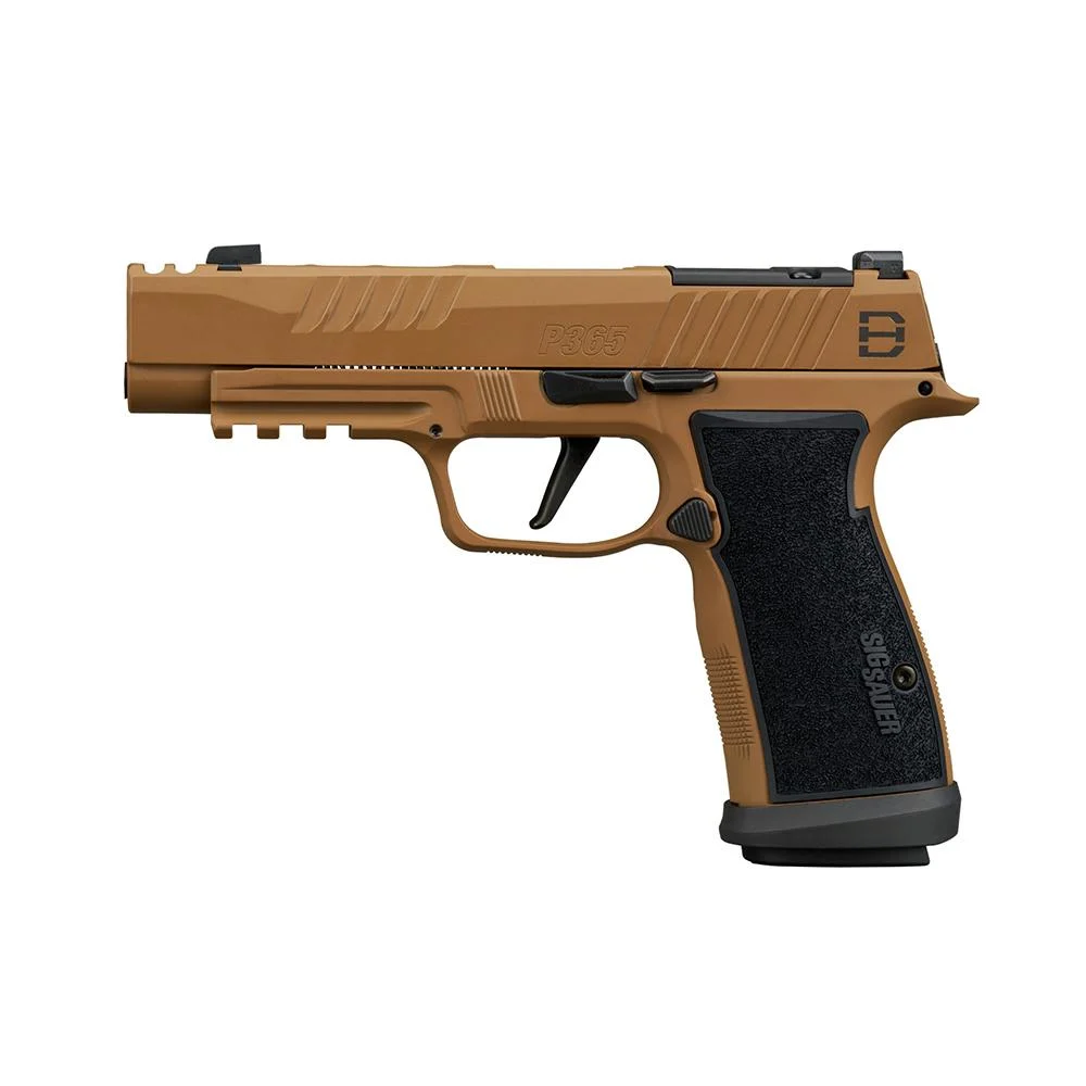 Sig Sauer P365 AXG DH3 9mm 3.7in Coyote Cerakote pistol with AXG grip and three magazines