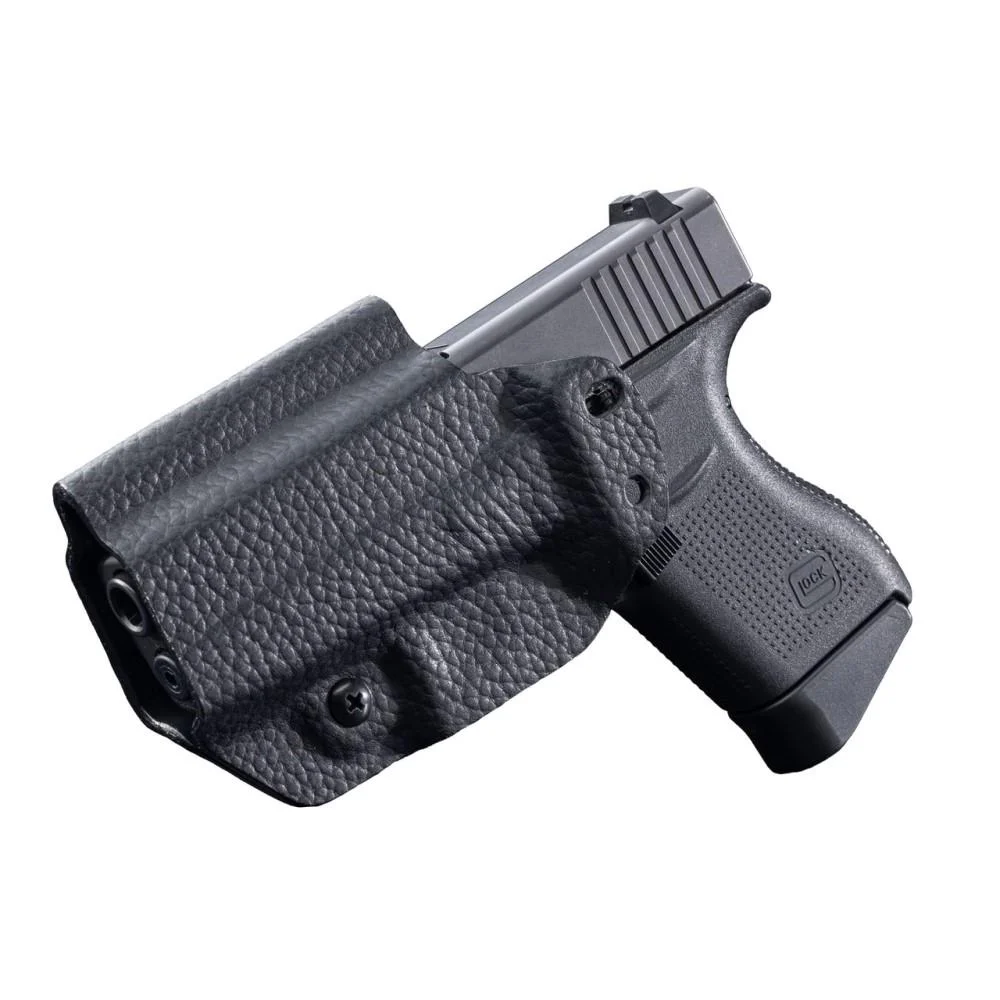 Mission First Tactical Leather Hybrid IWB/OWB Holster for Glock 43/43x in black, ambidextrous