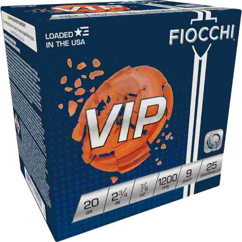 Fiocchi VIP 20 Gauge 2.75in 7/8 oz #9 shot shells 25 per box