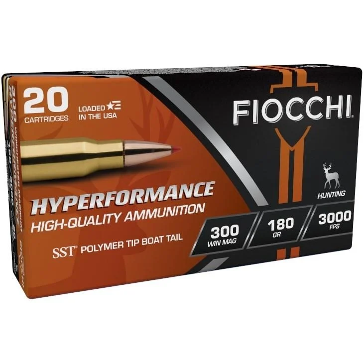 Fiocchi .300 Win Mag 180 gr SST polymer tip box of 20 rounds