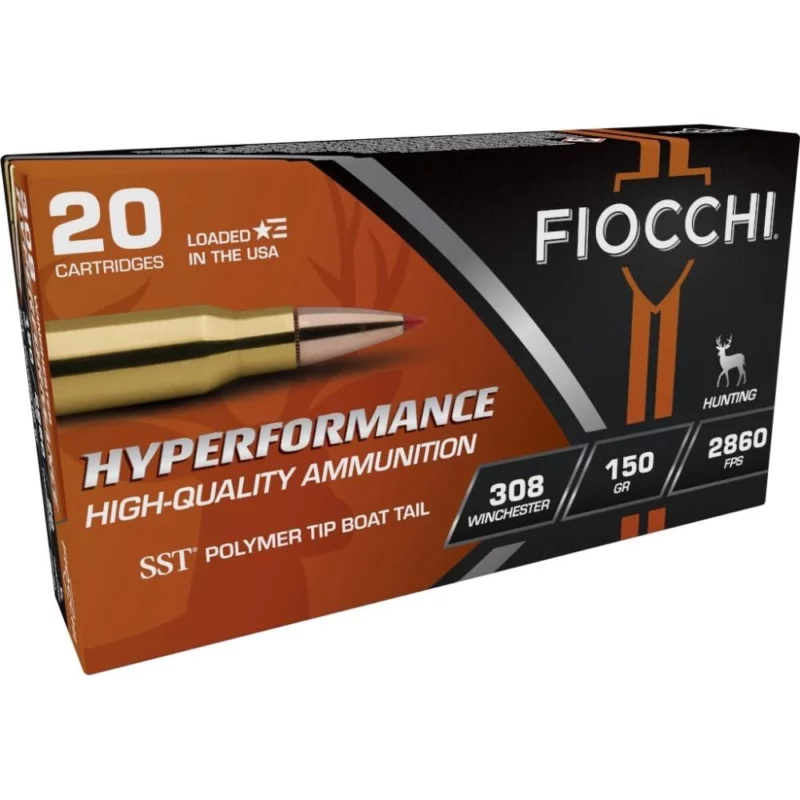Fiocchi .308 Win 150 gr SST polymer tip ammunition, 20-round box