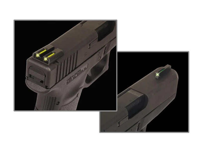 TRUGLO TFO tritium and fiber-optic day/night handgun sights front green rear yellow fits Sig #8