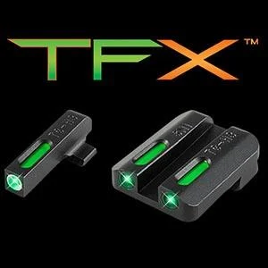 TRUGLO TFX tritium fiber-optic day/night sight set for Steyr Mannlicher M-A1, white outline front green