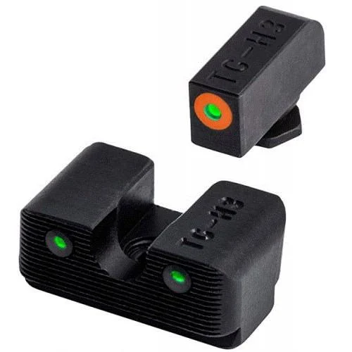 TRUGLO Tritium Pro night sight set, orange-outline front, green tritium rear, black nitride finish