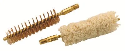 Traditions .50 cal bronze bristle cleaning brush and cotton swab set with 10/32 thread