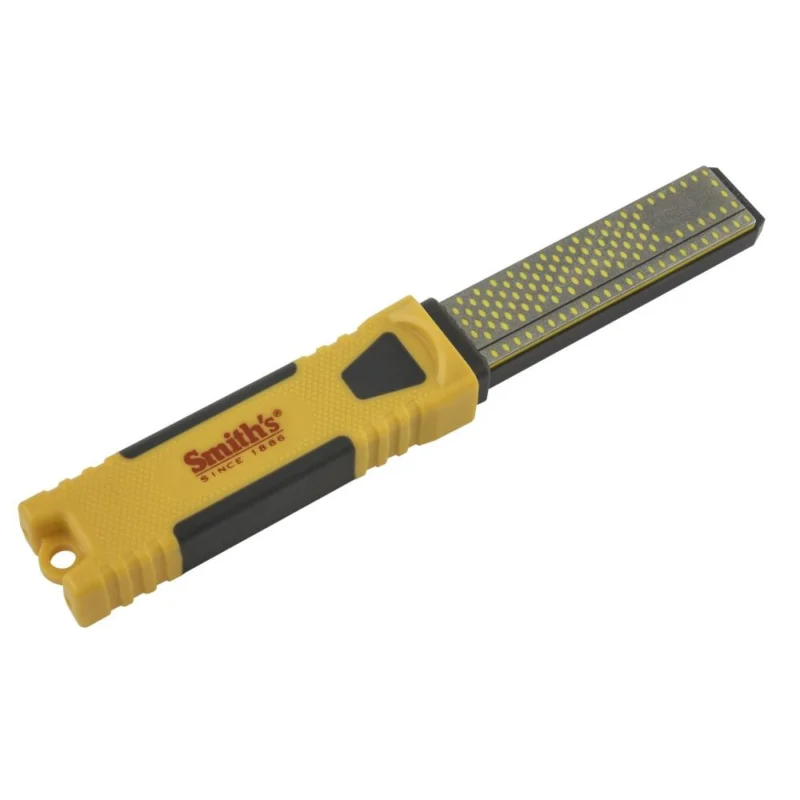 Smith's 4-inch Diamond Combination Bench Stone Sharpener with coarse and fine diamond surfaces