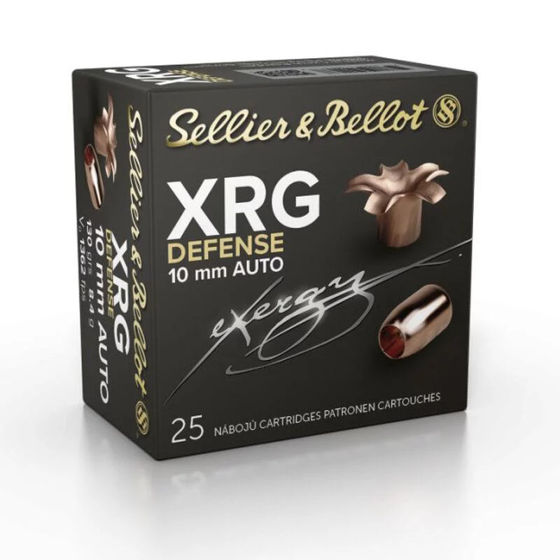 Sellier & Bellot SB10XA XRG Defense 10mm Auto 130gr solid copper hollow point 25rd box