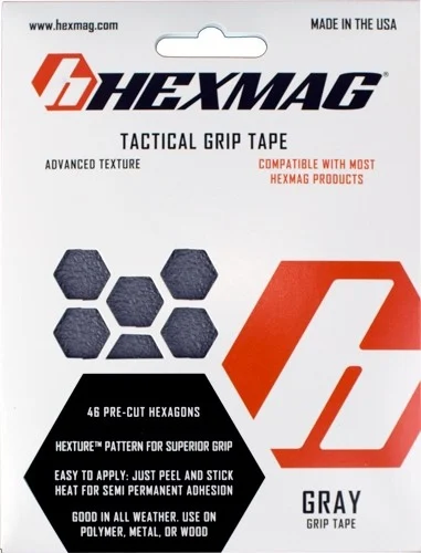 Hexmag gray grip tape sheet with 46 hex shapes for Hexmag magazines