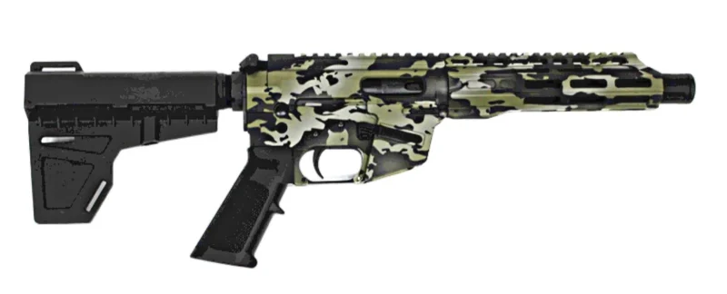 Freedom Ordnance PSTL 9mm pistol with 9" barrel and Multi-CAM Cerakote finish