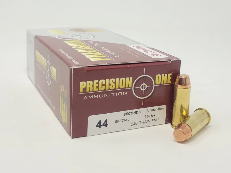 Precision One 44SPL 240gr FMJ 50-round ammunition box