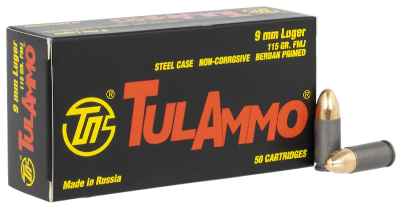 Tula Ammo 9mm 115gr FMJ 50rd box product image