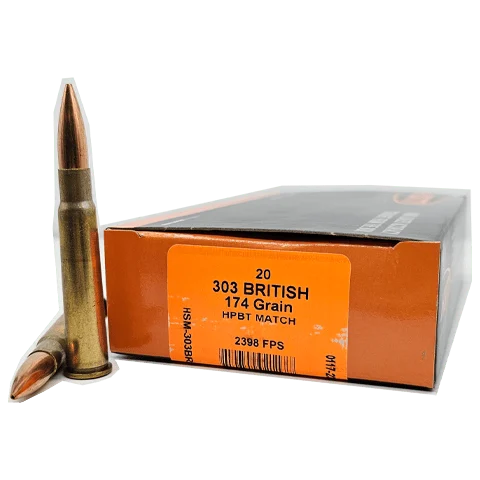 HSM .303 British 174gr HPBT Match ammunition 20rd box