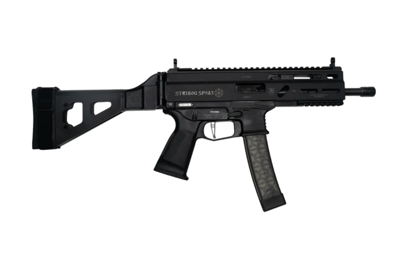 Grand Power Stribog SP9A3 9mm 8in with SBT brace and three 30-round magazines, black