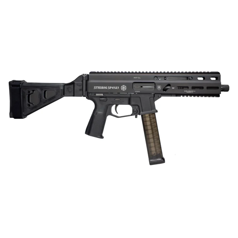 Grand Power Stribog SP45A3 .45 ACP 8 inch threaded sub pistol black with SBT folding brace