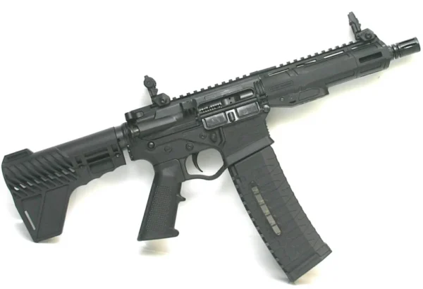 ATI ALPHA MAXX 5.56 PISTOL 7.5" BLACK 7" MLOK, REAR BLADE, F.U. SIGHTS, 1-60RD MAG