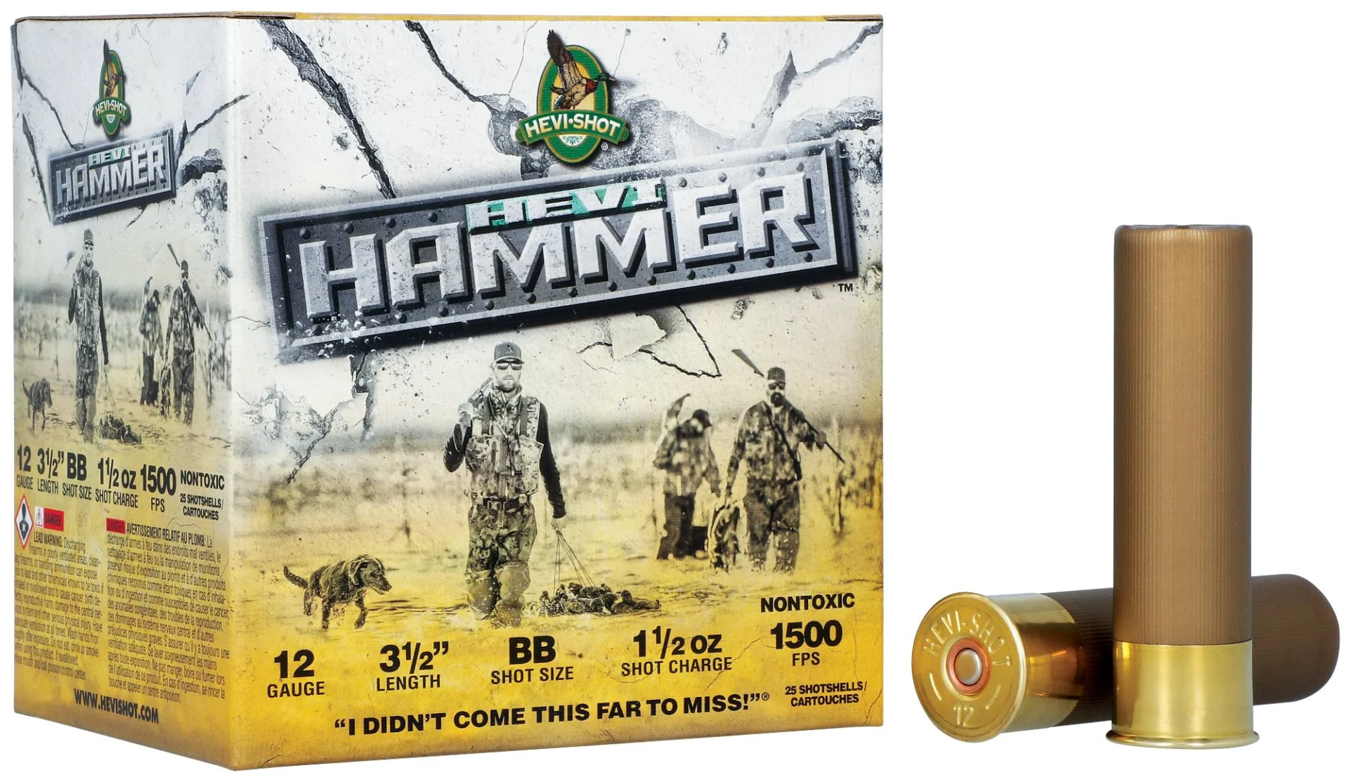 HEVI-Shot HEVI Hammer 12ga 3in BB 1-1/4oz shotshell 25 round box