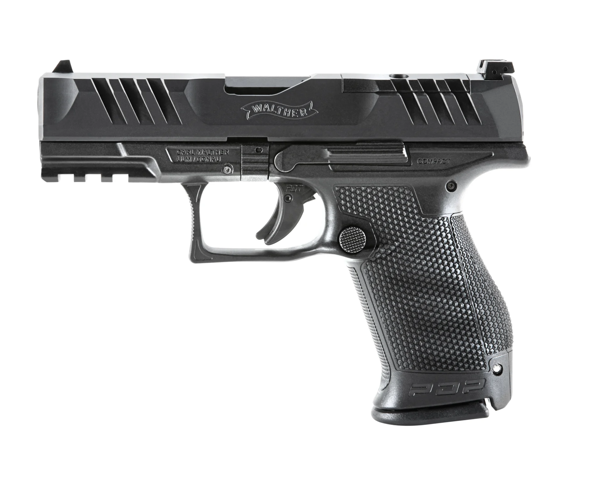 Walther PDP Compact 9mm 4-inch black polymer frame optics-ready