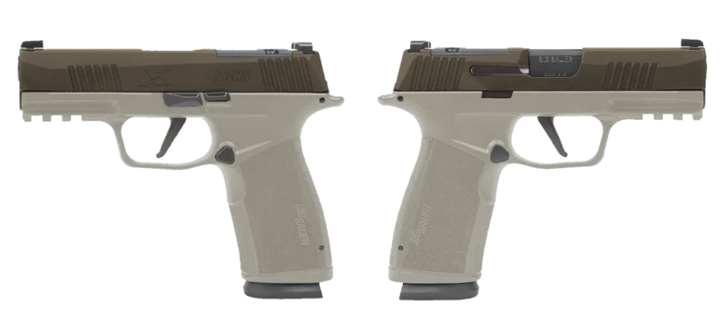 SIG Sauer P365 X-Macro 9mm pistol 3.7 inch two-tone bronze tan