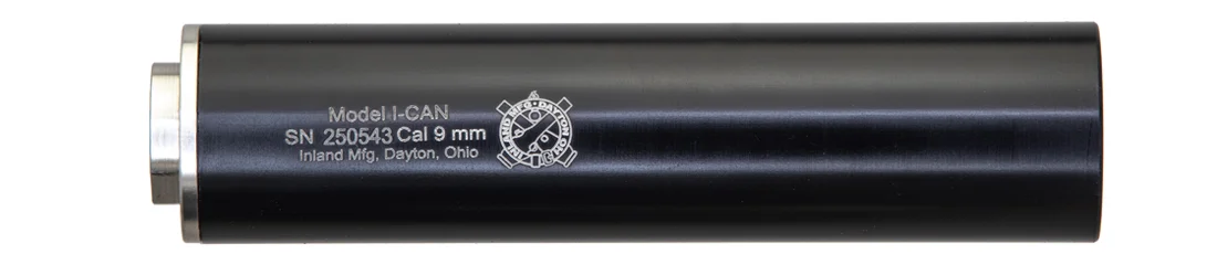 INLAND I-CAN 6 9mm suppressor black aluminum 1/2x28 direct thread
