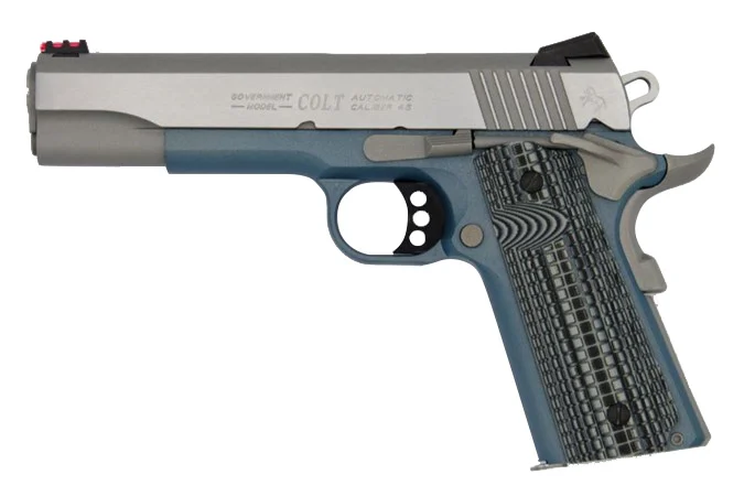 Colt 1911 Competition 9mm 5-inch National Match barrel blue titanium frame stainless slide G10 grips