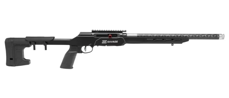 Savage Arms A22 Precision Lite .22 LR rifle with 18-inch carbon fiber wrapped barrel and MDT aluminum chassis, right-hand