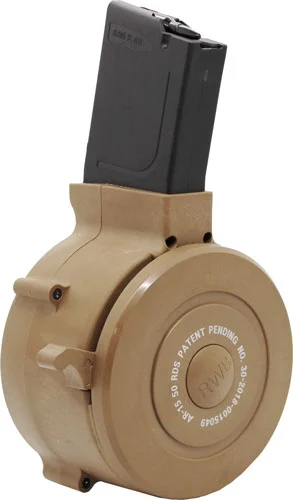 Iver Johnson 50rd .223/5.56 AR-15 drum magazine tan polymer