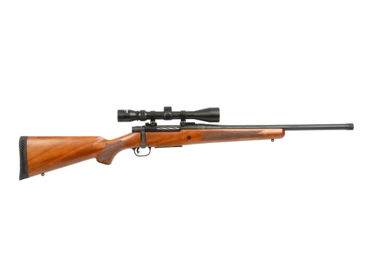 Mossberg Patriot .400 Legend rifle with walnut stock and 3-9x40 scope