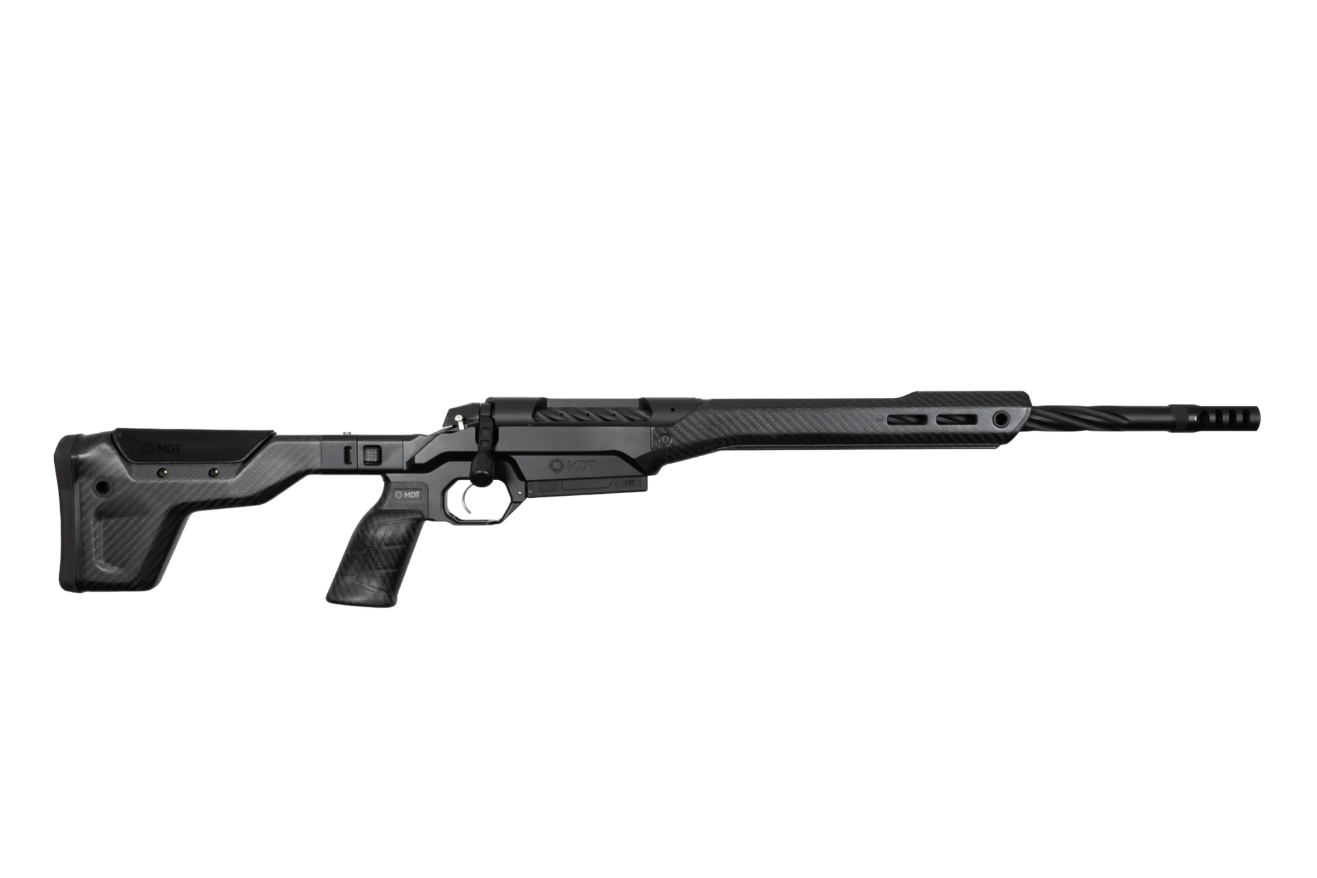 Weatherby 307 Alpine MDT chassis rifle with MDT HNT26 carbon-fiber chassis and fluted 16-inch barrel