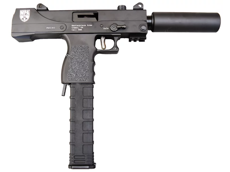 Masterpiece Arms Defender MPA30T 9mm pistol 30-round threaded barrel black