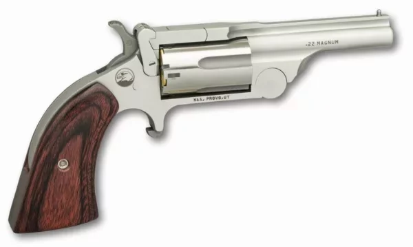 North American Arms Ranger II 22 WMR 2.5-inch stainless break-top revolver with wood boot grips