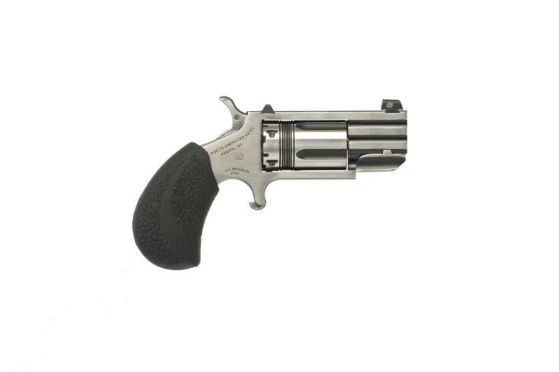 North American Arms Pug .22 Magnum 1" Heavy Barrel revolver with Warn Black Cerakote finish and black rubber grips