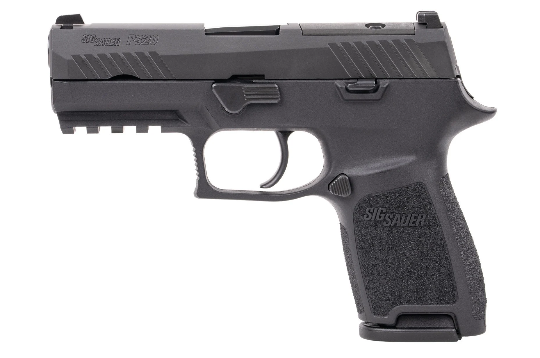 Sig Sauer P320 Compact 9mm Nitron finish 3.9 inch DLC barrel with SigLite night sights and two 10rd magazines