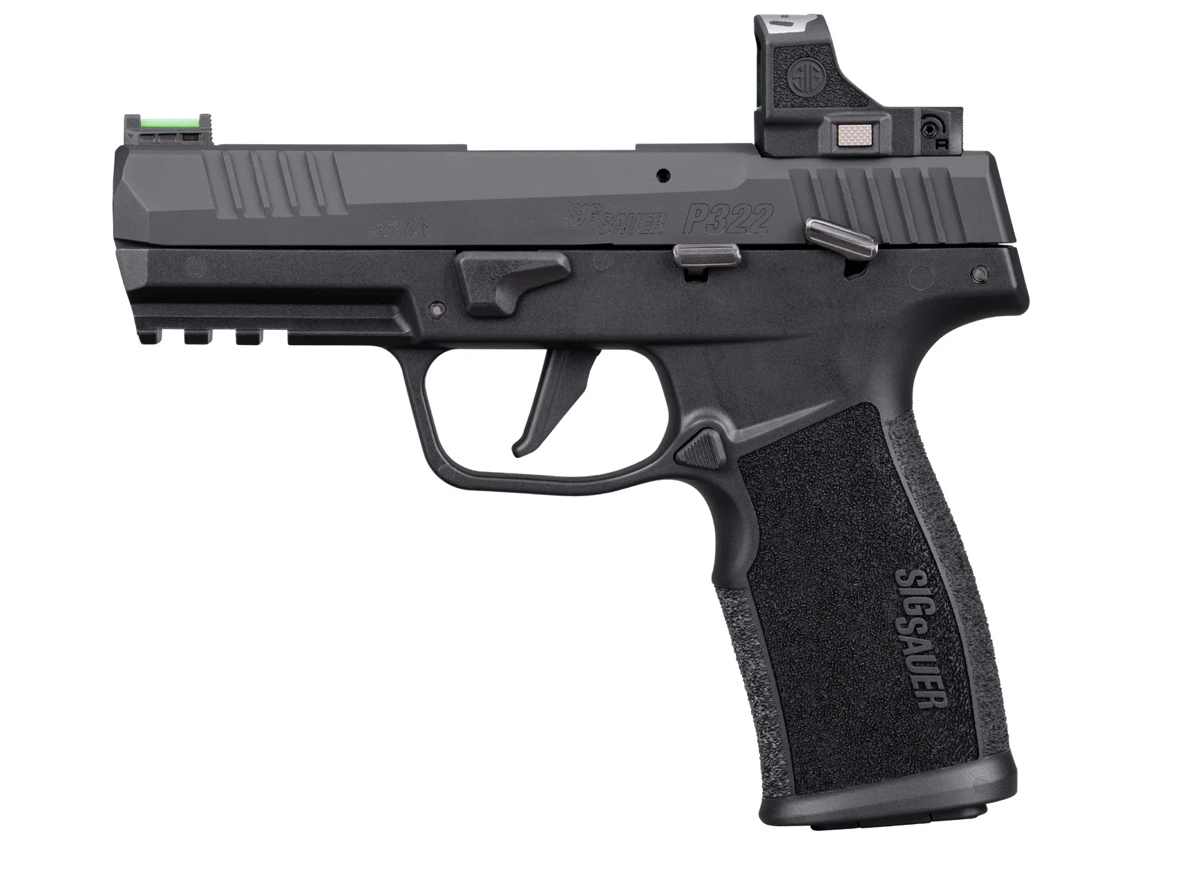 Sig Sauer P322 22LR 4in ROMEO-RS pistol with two 20-round magazines