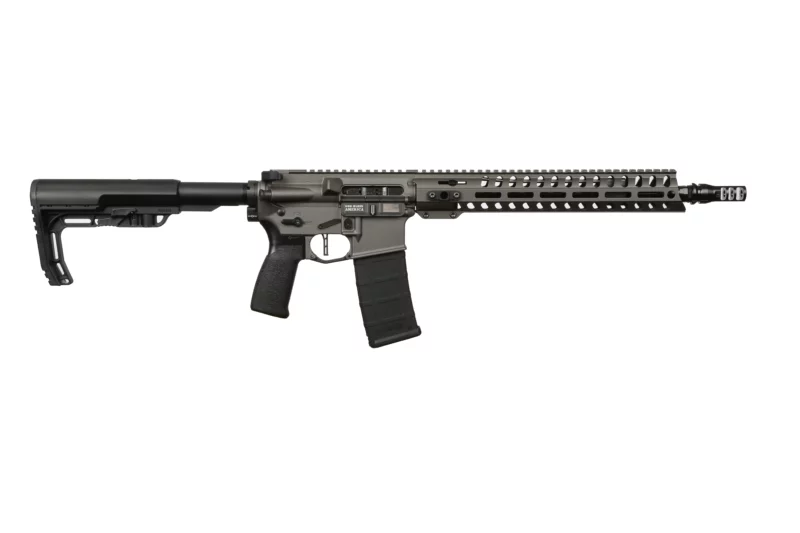 POF Minuteman 5.56x45mm rifle with 13.75 inch steel threaded barrel and 13 inch Renegade Rail, Tungsten finish