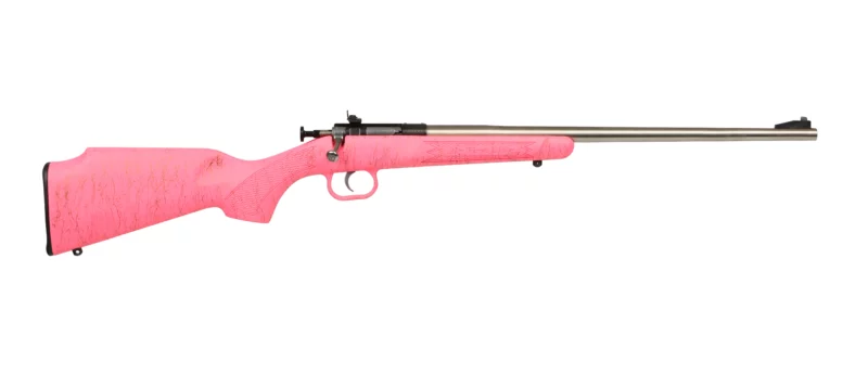 Davey Crickett Crickett .22 LR stainless rifle with pink and gold synthetic stock