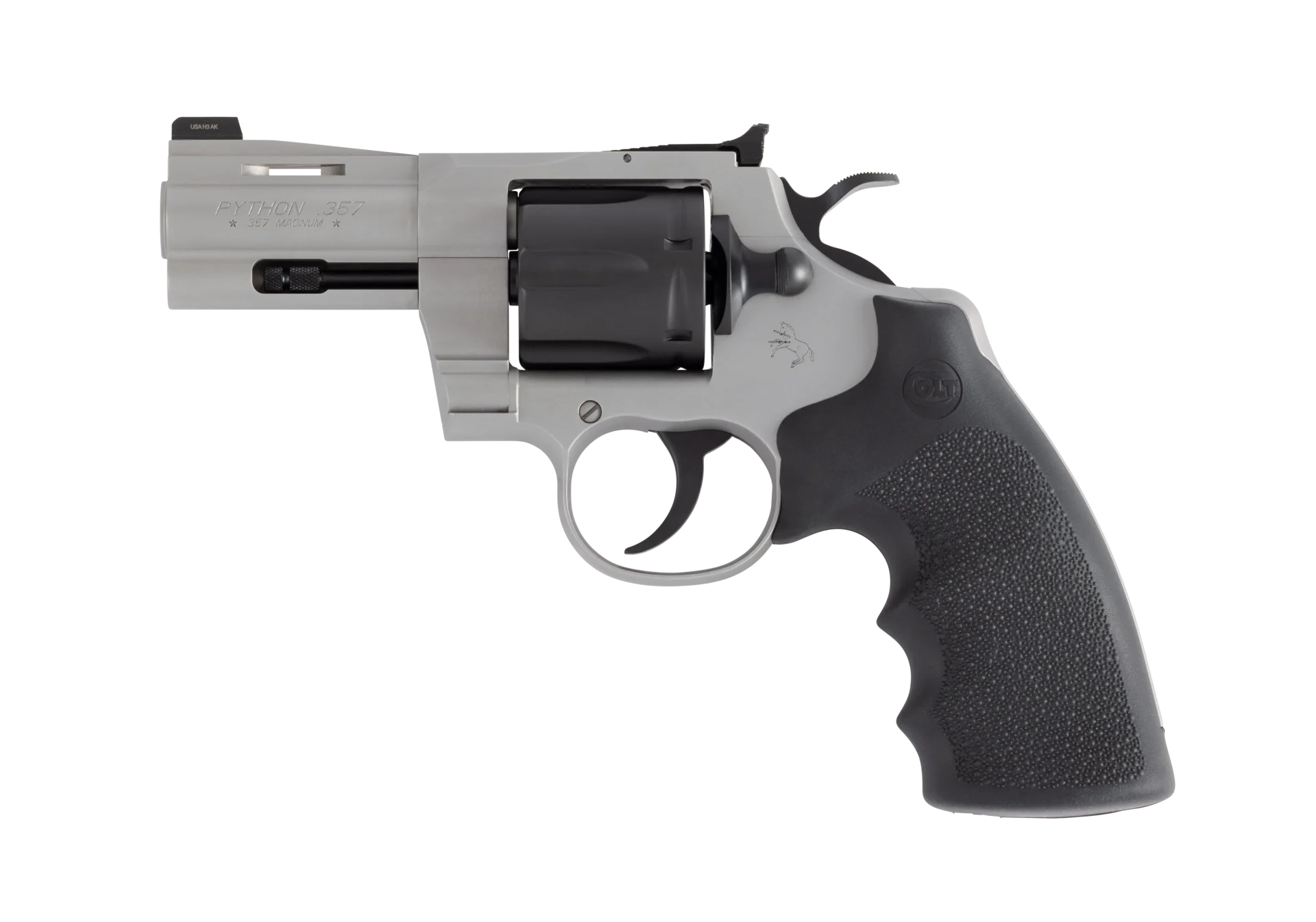 Colt Python 3in .357 Magnum two-tone revolver with black Hogue grips
