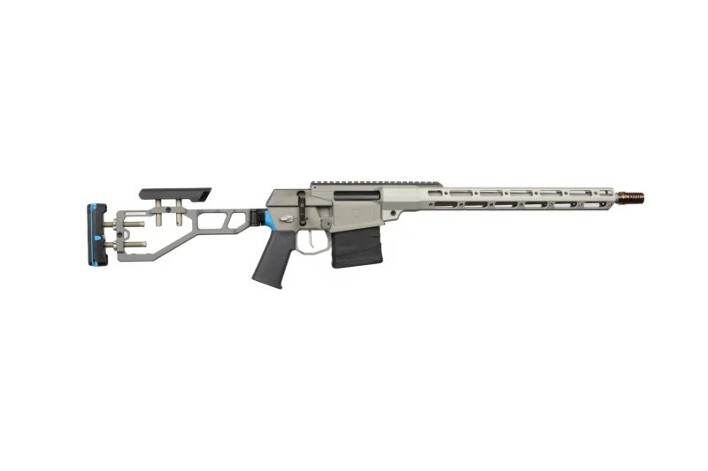 Q The Fix .308 Win 16-inch bolt-action rifle, black with blue accents
