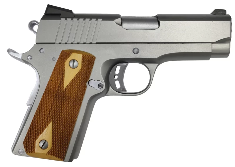 Rock Island Armory Rock Standard CS 1911 9mm stainless pistol with wood double-diamond grips