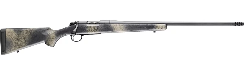 Bergara B-14 Wilderness Ridge .308 Win rifle, Sniper Grey Cerakote, woodland camo synthetic stock